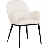 Kora Dining Arm Chair in Frost White & Steel (Set of 2)